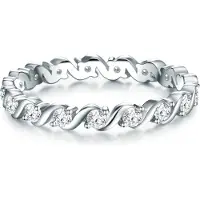 Trilani Ring - Sterling Silber Ring Zirkonia - Gr. 53 - in Silber - für Damen