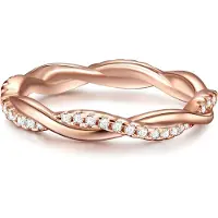 Trilani Ring - Sterling Silber Ring Zirkonia - Gr. 53 - in Gold - für Damen