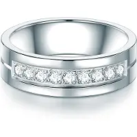 Trilani Ring Edelstahl Zirkonia in silber | Gr.: 57