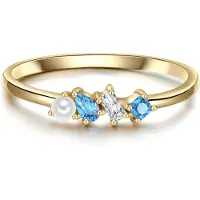 Glanzstücke Damen Sterling Silber Zirkonia Süßwasser-Zuchtperle gelbgold - 24040