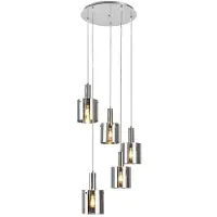 Rabalux 5251 Pendelleuchte 5 Spots Donati, E27, silber-schwarz-grau, rund, Modern, ø420mm
