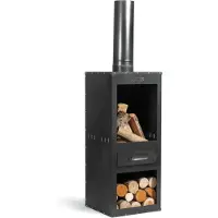 Cook King Grillkamin Holzkohlegrill Rosa 40 x 150 cm schwarz