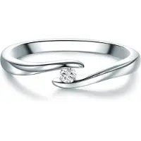 Trilani Ring - Sterling Silber Ring Diamant - Gr. 56 - in Silber - für Damen