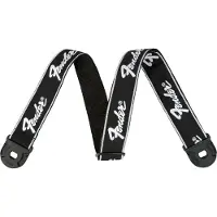 Fender Quick Grip-Gurt mit Gurtsicherungen schwarz mit weißem Running-Logo 2"