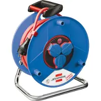 Brennenstuhl Garant Bretec Gewerbe-/Baustellen-Kabeltrommel, 25 meter, IP44, Bretec-Drehkontakt, Gummi-Neopren, cablepilot, blau/schwarz