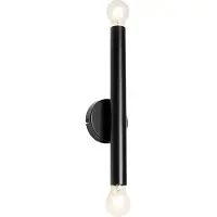 QAZQA Art Deco Wandleuchte schwarz 2-flammig - Tubi