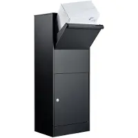 Allux Paketbriefkasten 800L Parcel RS, schwarz, 45 x 115 x 32 cm, mit Ruko-Sicherheitsschloss