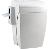 Plastiqline Hygiene-Abfallbehälter 8 Liter + Hygienebeutelhalter mit Knie-Bedienung PQHBS weiß