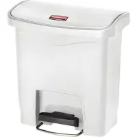Rubbermaid Tretabfalleimer SLIM JIM STEP-ON 23,04 x 39,88 x 37,67 cm (B x H x T) 15l Kunststoff wei