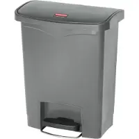 Rubbermaid Tretabfalleimer Slim Jim, Kunststoff, Fassungsvermögen 30 Liter, grau