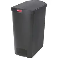 Rubbermaid Slim Jim End Step Pedaleimer schwarz 90L