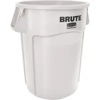 Rubbermaid Abfallbehälter Brute, rund, mit Luftkanälen, L 612 x B 717 x H 796 mm, 166,5 l, mit UV-Blocker, Polyethylen, weiß