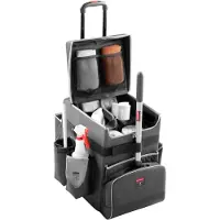 Rubbermaid Reinigungswagen Quick Cart Medium, Außentaschen, Reißverschlusstasche & Innenfächer, Teleskopgriff, bis 18 kg, wasser-/ölresistent, Teflon