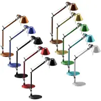 Artemide Tolomeo Micro Tischleuchte Poliertem Alu , Metallisch, für Arbeitszimmer / Büro, Aluminium