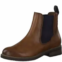 Tamaris Damen Stiefelette Chelsea Boot Stretch Elastikeinsatz 1-25312-29, Größe:36 EU, Farbe:Braun
