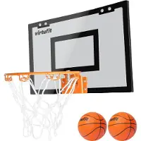 VirtuFit Pro Mini Basketballboard mit 2 Bällen & Pumpe Schwarz