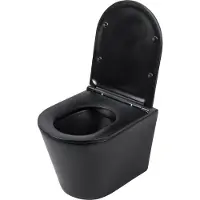 Differnz Wand-WC Set WC Tiefspüler ohne Spülrand schwarz matt mit WC-Sitz 38.500.03