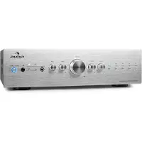 Auna CD708 Stereo-Verstärker AUX Phono Silber 600W Silber-Metallic