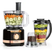 Klarstein Luca Multifunktionsmixer Standmixer Zerkleinerer Küchenreibe Saftpresse Food Processor, 1000 Watt, stufenlos, 6 Modi, BPA-frei, 3 Liter, 3 l Messbecher, Spatel, Rot