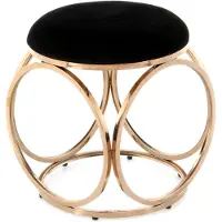Hearthome & Living | Hocker Whitney Schwarz Samt 40x49x40 cm | NADUVI
