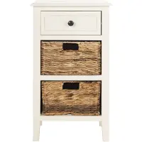 Safavieh Furniture | Nachttisch Linda weiß Holz 39x38x70.1 cm | NADUVI