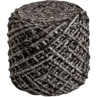 Dejaroom | Hocker Royal Schwarz Wolle 40x40x40 cm | NADUVI