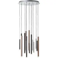 Brilliant LED Pendelleuchte Metall/Kunststoff 16x4W 4704 lm 3000 K warmweiß HxØ 1800x553 mm Cembalo braun/kaffee