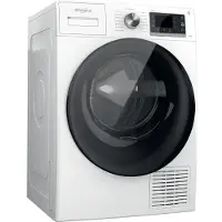 Whirlpool W6 D83WR BE, Freistehend, Frontlader, Wärmepumpe, Weiß, Tasten, Drehregler, Berührung, Schwarz