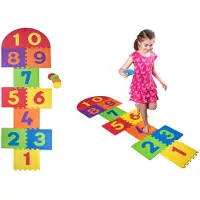 Woodyland Woody 28 teilige Puzzle- und Spielmatte mit Hüpfspiel in den Zahlen 1-10