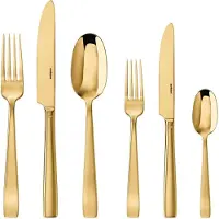 Sambonet Flat Edelstahl/PVD Gold Besteck 36tlg.Vh. S0015-S00017-62712G83 /Abverkauf nur solange Vorrat reicht