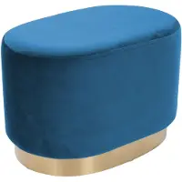 Underbar | Pouf Nana Samt Blau Samt 55x43x35.5 cm | NADUVI