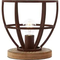 Brilliant Tischlampe Matrix Wood Rostfarben E27 Ø25cm ohne Leuchtmittel