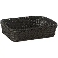 Multi Brødkurv 40x30x10 cm Rektangulær Kraftig flet PP Sort,1 stk