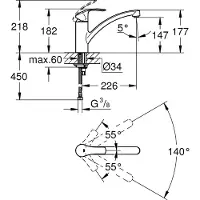 GROHE Spültischbatterie Eurosmart 33281002, schwenkbar