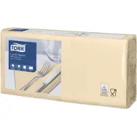 Tork Lunchserviette Sand, 1/4-Falz, 2-lagig, 33 cm × 33 cm, 10 × 200 Servietten,...