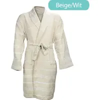 The One Towelling Unisex Hamam Bademantel Hamam Bathrobe beige/white S/M