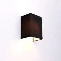 QAZQA - Modern Ländliche Wandleuchte schwarz mit Stoffschirm - Vete I Wohnzimmer I Schlafzimmer I Up I Down - Textil Rechteckig - LED geeignet E27