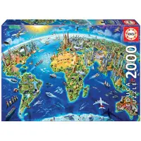 Educa Puzzle. World Landmarks Globe 2000 Teile