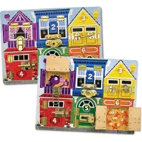 Melissa & Doug Verschlussplatte mit 6 Türchen und Tieren