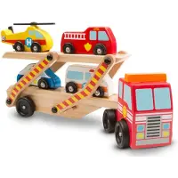 Melissa & Doug Emergency Vehicle Carrier, LKW, 3 Jahr(e), Holz, Mehrfarben
