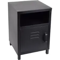 Loft42 Mira Industrieller Nachttisch - Metall - Schwarz - 51x35x35