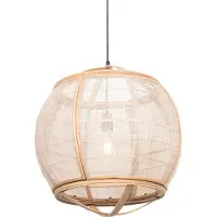QAZQA - Orientalisch Orientalische Hängelampe I Pendellampe I Pendelleuchte braun 50 cm - Pascal I Wohnzimmer I Schlafzimmer - Textil Länglich - LED geeignet E27