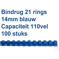 GBC Binderücken, Plastik, Ø 14 mm, 100 Stück, blau
