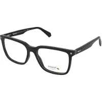 Polaroid PLD D436 Herren-Brille inkl. Gläser Vollrand Quadratisch Kunststoff-Gestell 55/17/145, schwarz