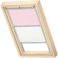 Velux Vorteils-Set Verdunkelungsrollo Kids Rosa Sterne und Faltstore Plissee weiß manuell Rahmen aluminium DFD PK10 4659