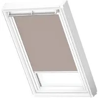 Velux Verdunkelungsrollo uni hell-taupe manuell Rahmen weiß DKL MK06 4580SWL