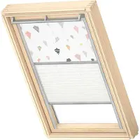 Velux Vorteils-Set Verdunkelungsrollo Kids Drachen und Faltstore Plissee weiß manuell Rahmen aluminium DFD MK08 4667S
