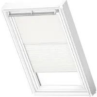 Velux Vorteils-Set Verdunkelungsrollo uni weiß und Faltstore Plissee weiß manuell Rahmen weiß DFD MK04 1025SWL