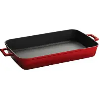 Lava Bräter rot 30 x 22 x 6 cm, Serie Roaster sqaure Gusseisen emailliert eckig