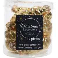 Ksd Christbaumschmuck Zapfen Glas Ø 2,5 cm Länge 6 cm 12 Stück gold